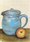 Stilleben mit Krug und Apfel